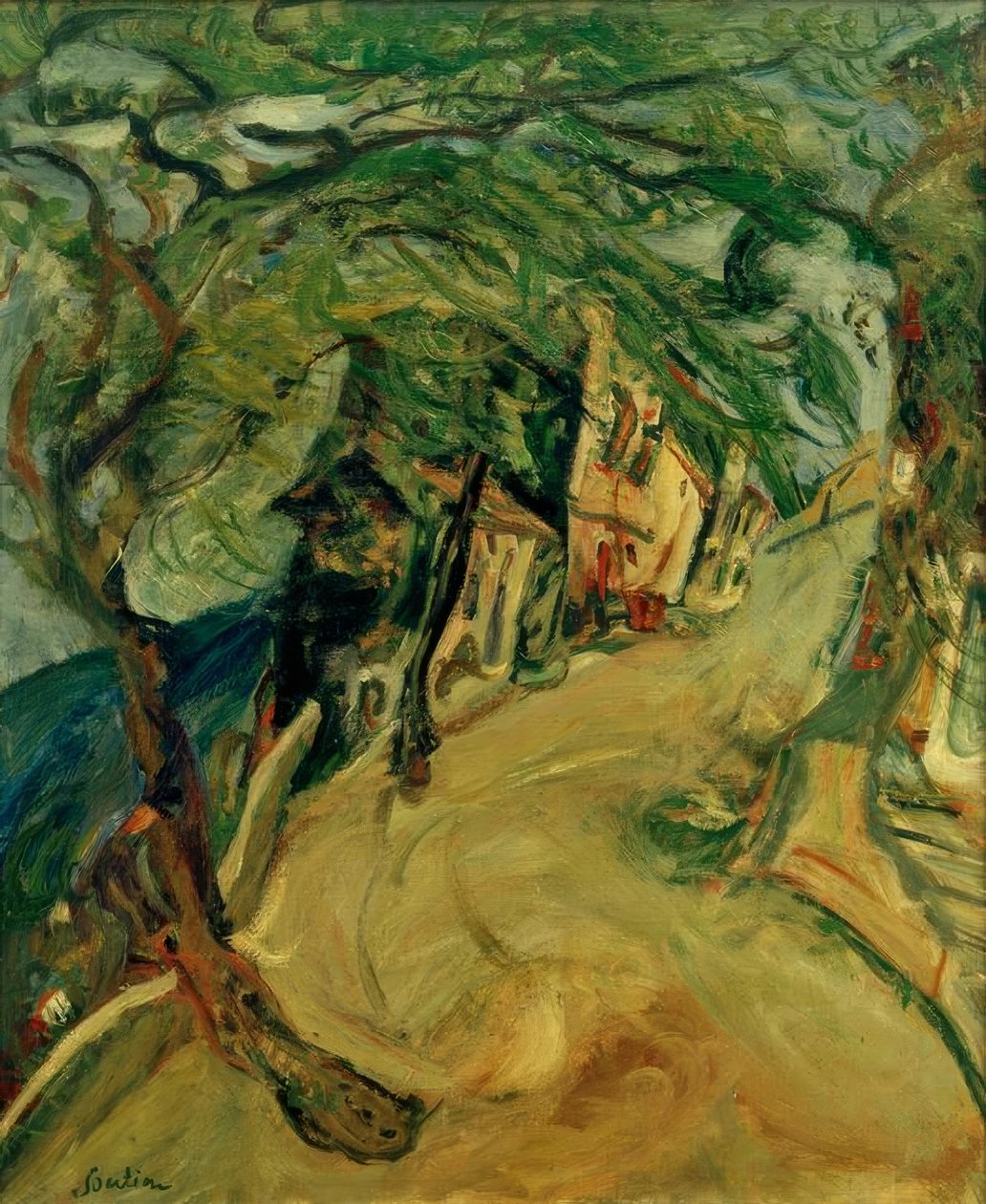 La rue vers la colline - Chaim Soutine