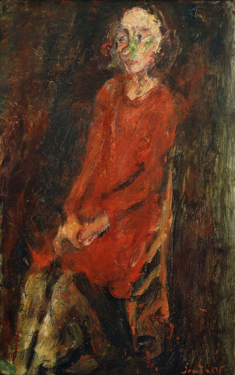 Jeune femme en rouge, 1928 | Chaim Soutine | Estampe d'art