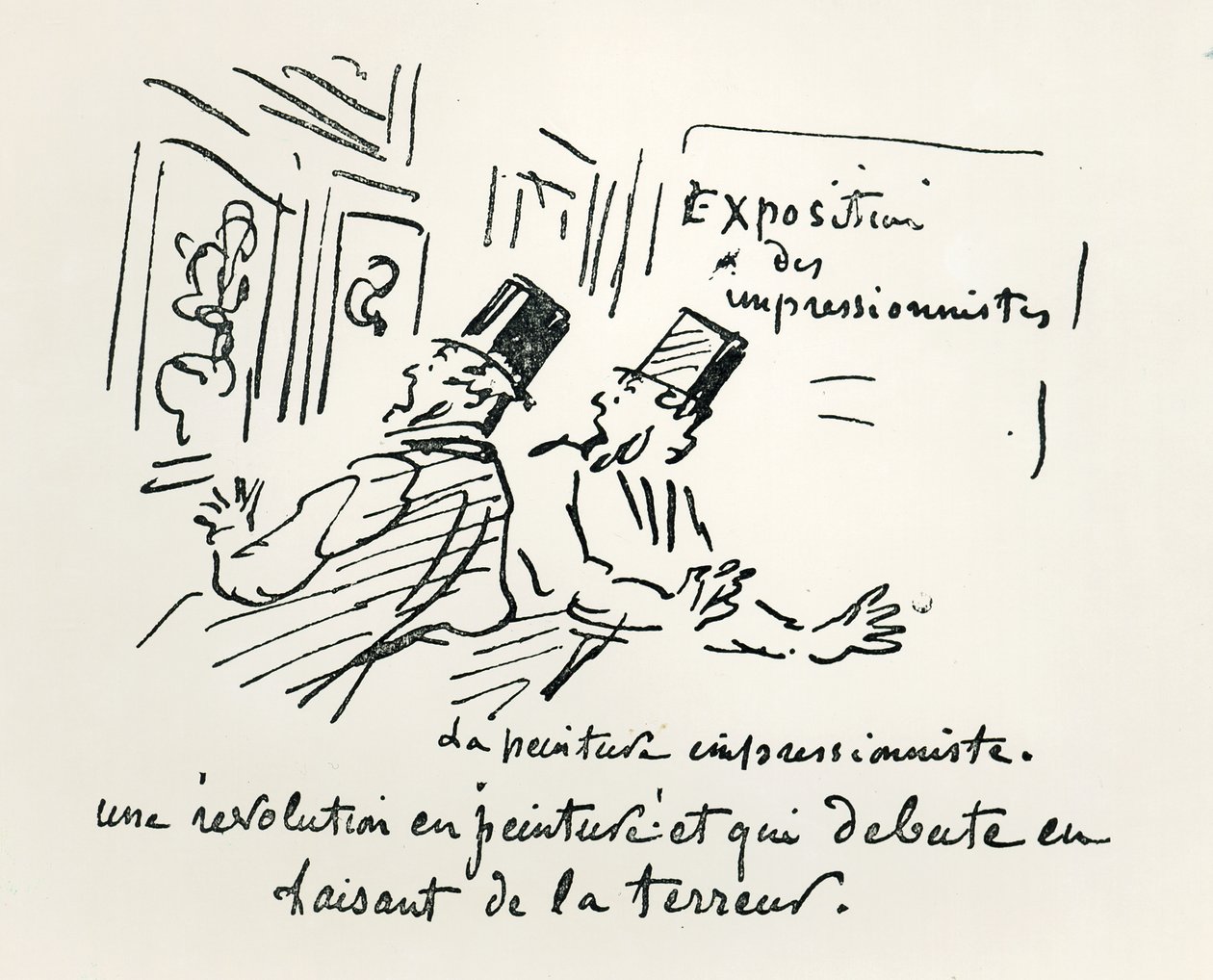 Caricature de la première exposition impressionniste à Paris, 