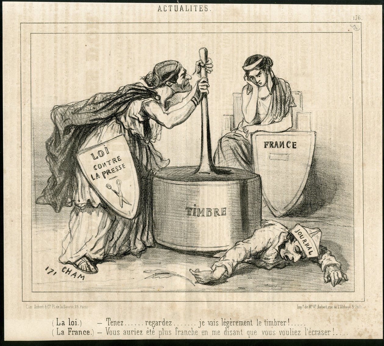 Illustration de Cham (1819-1879) dans Le Charivari - Amédée de Noé