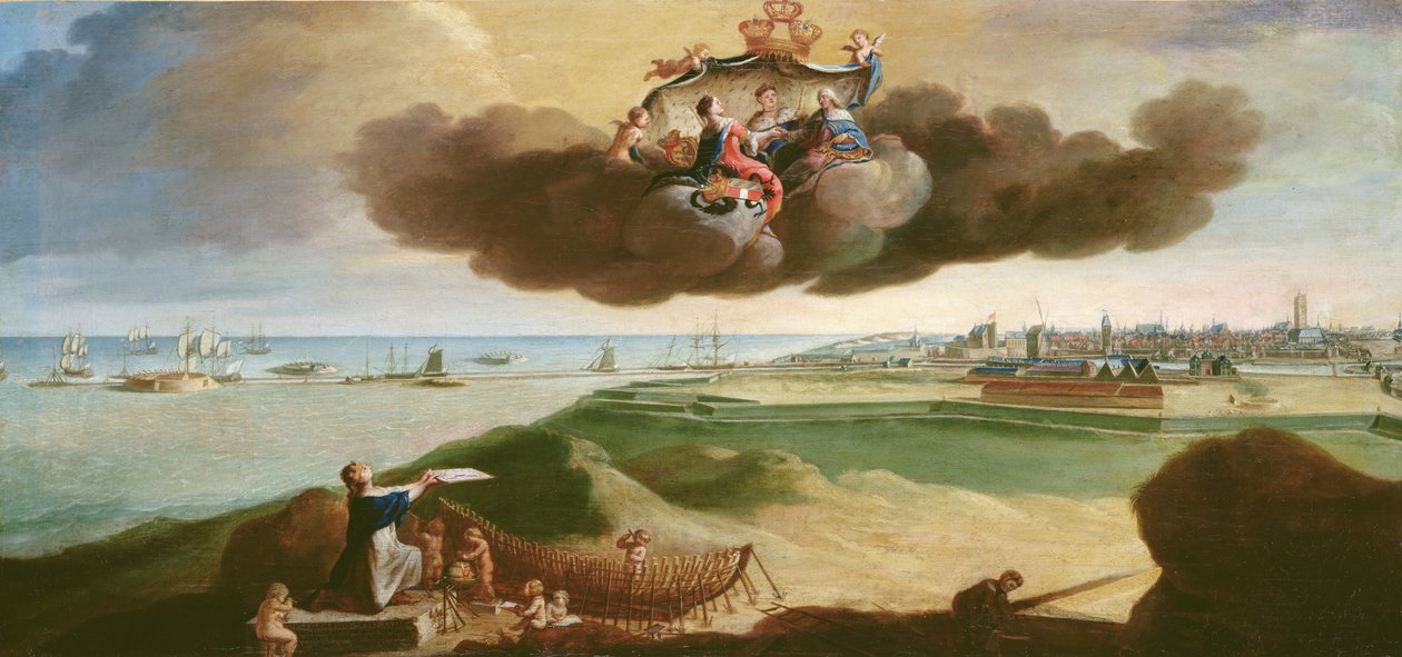 La Ville de Dunkerque Présentant le Plan de sa Rénovation à Louis XV (1710-74) 1758 - Charles Carlier
