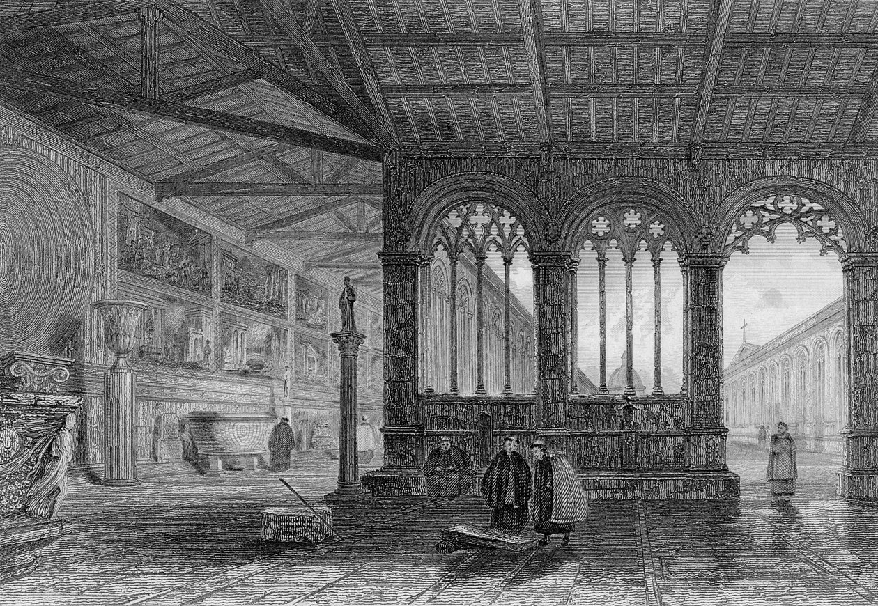 Campo Santo, Pise, gravé par Edward Finden - Charles Cattermole