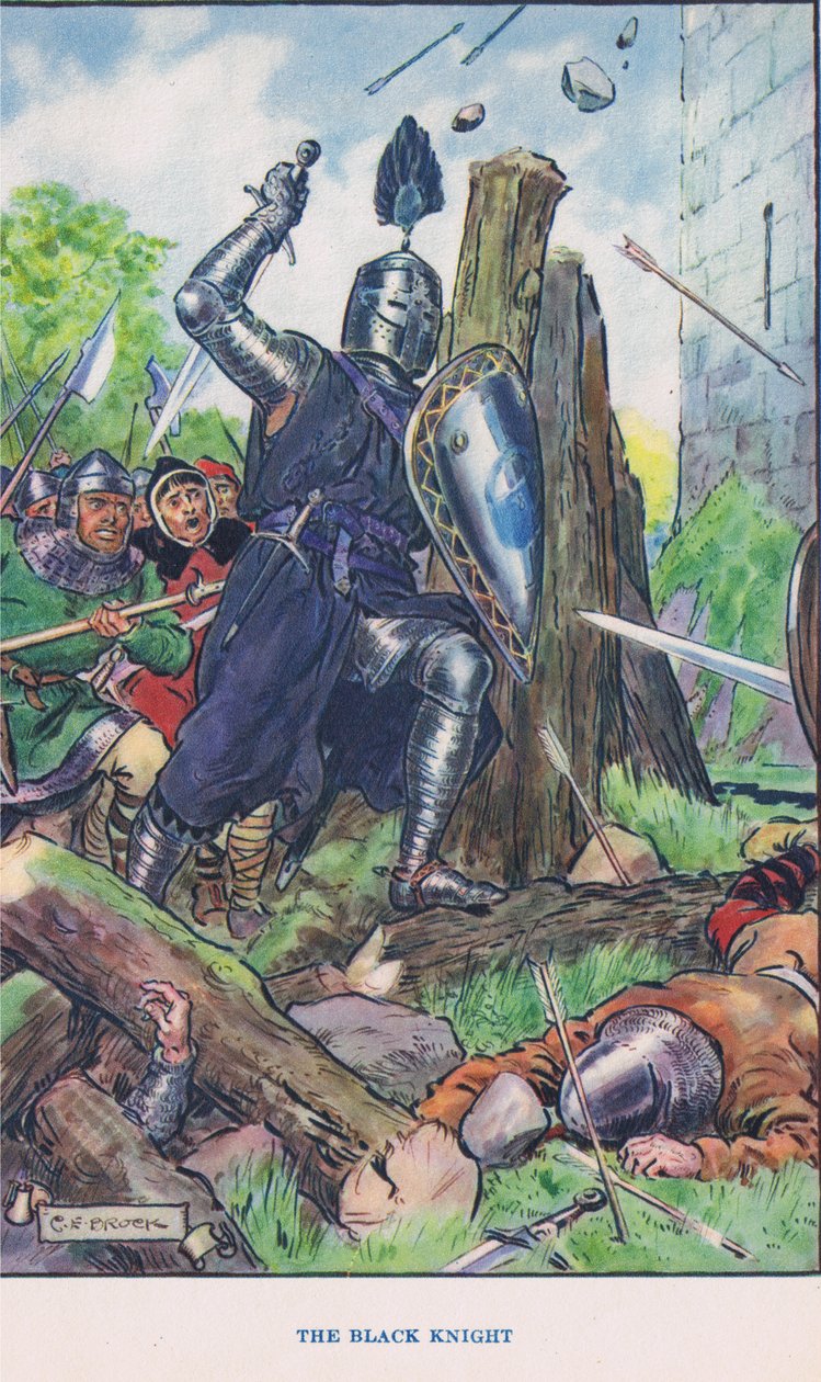 Le château assiégé - Le Chevalier Noir, illustration de 