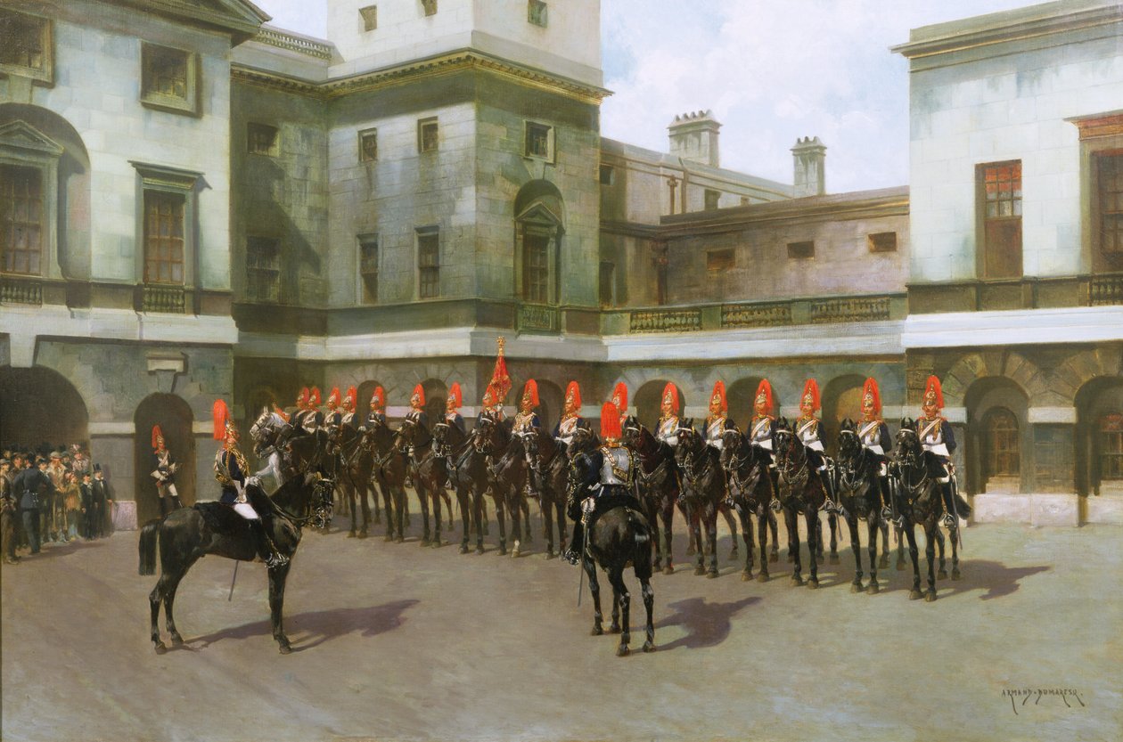 Les Blues et Royals, parade de la garde montante, Whitehall - Charles Edouard Armand Dumaresq