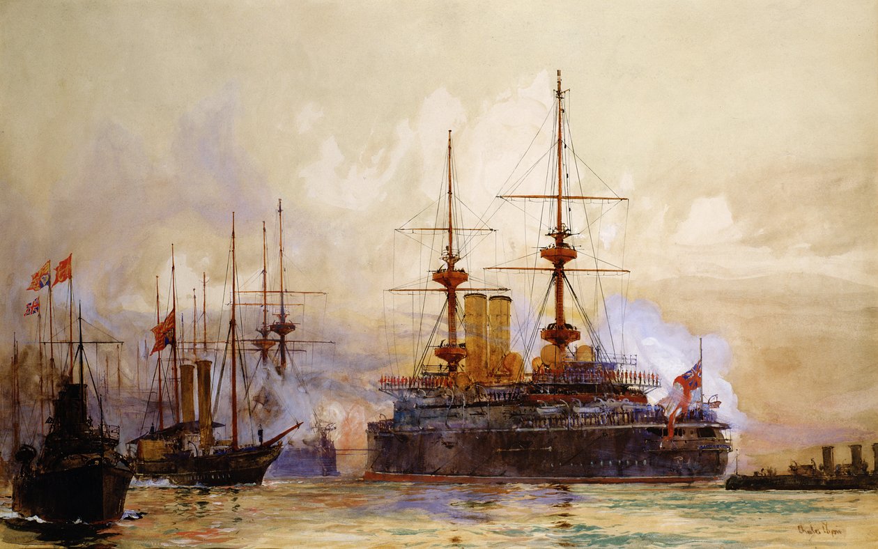 Le cortège funèbre de la reine Victoria - Charles Edward Dixon