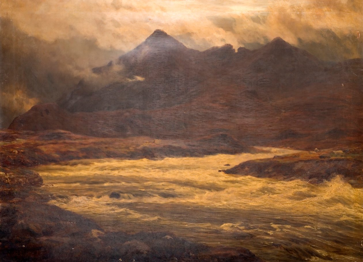 Montagne et inondation, Snir-Na Gillan, Skye, 1876 - Charles Edward Johnson