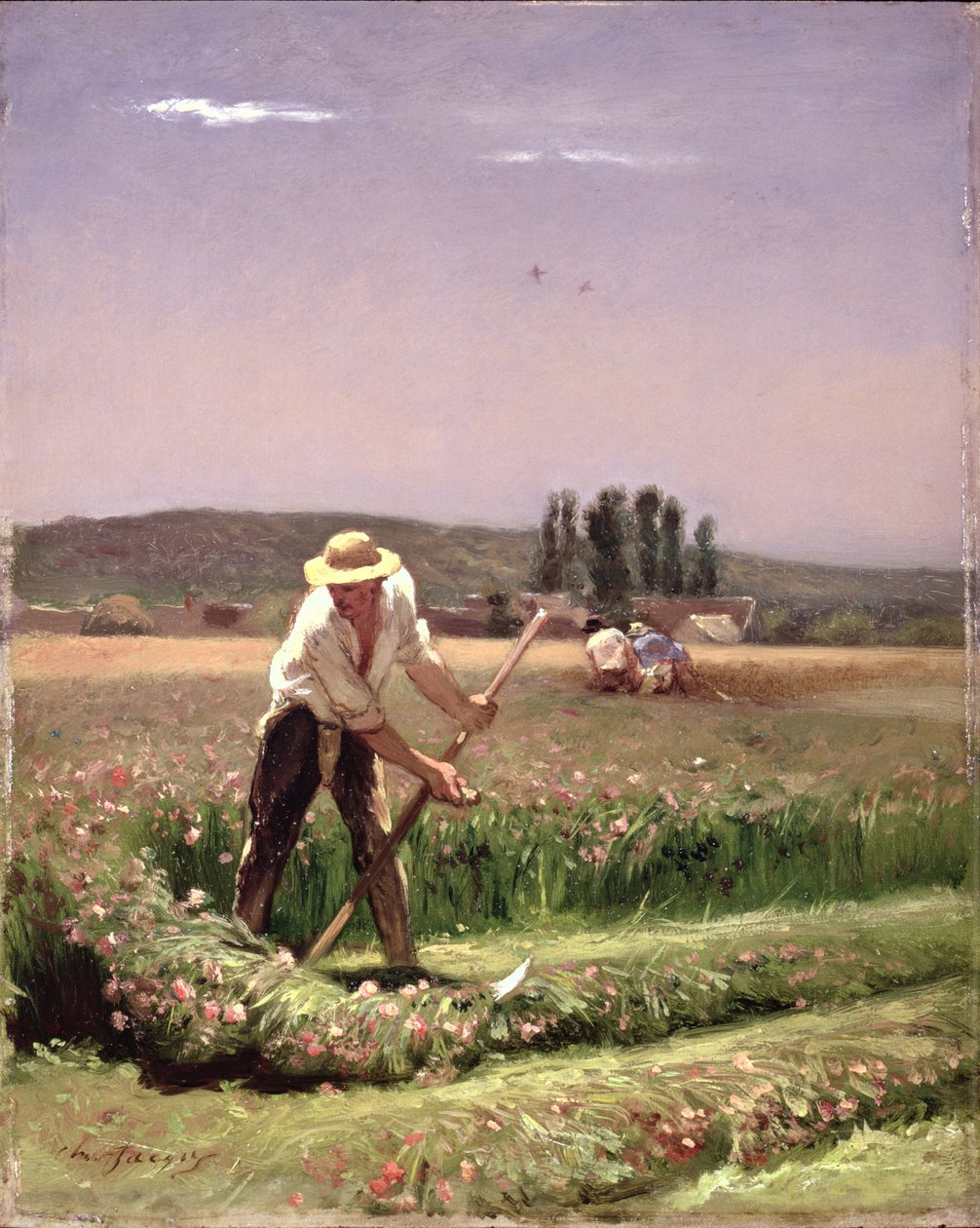 Un paysan fauchant - Charles Emile Jacque