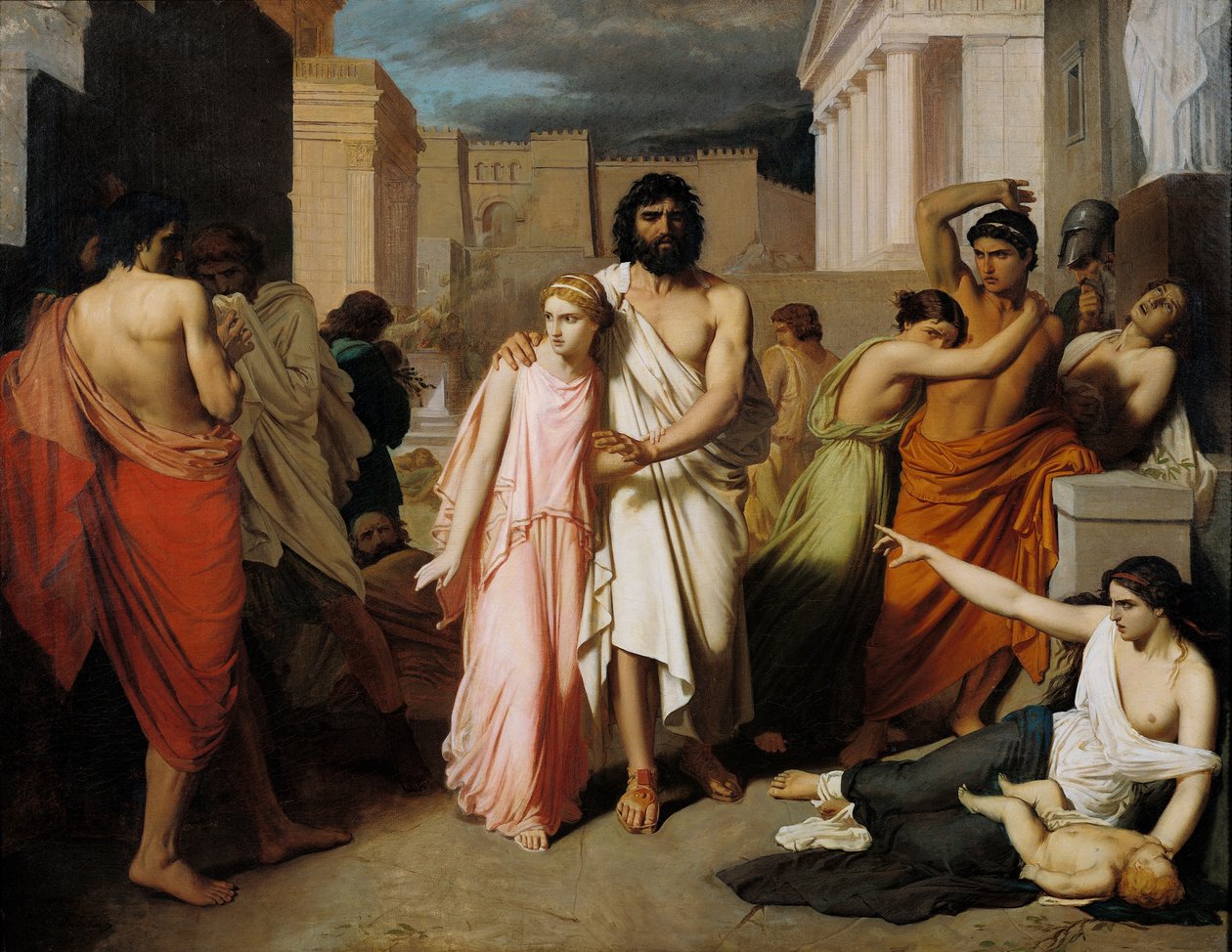 Œdipe et Antigone ou La Peste de Thèbes - Charles François Jalabert