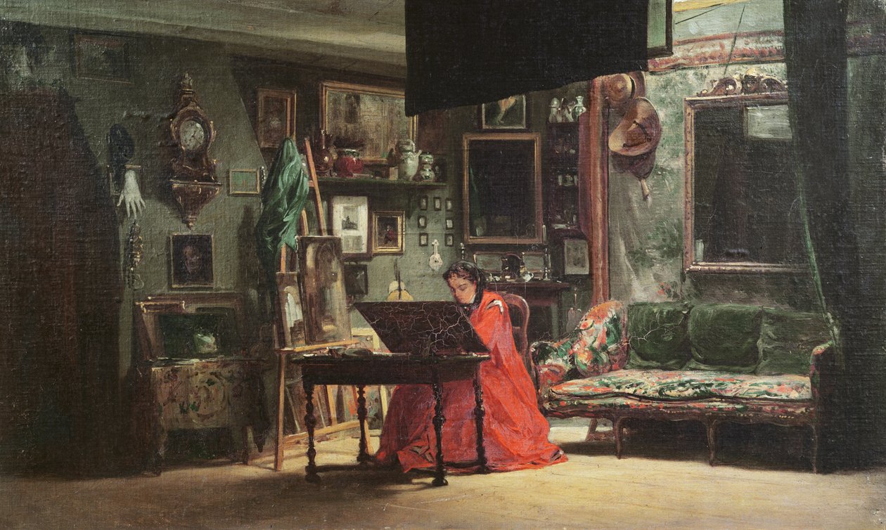 Princesse Mathilde Bonaparte (1820-1904) dans son atelier - Charles Giraud