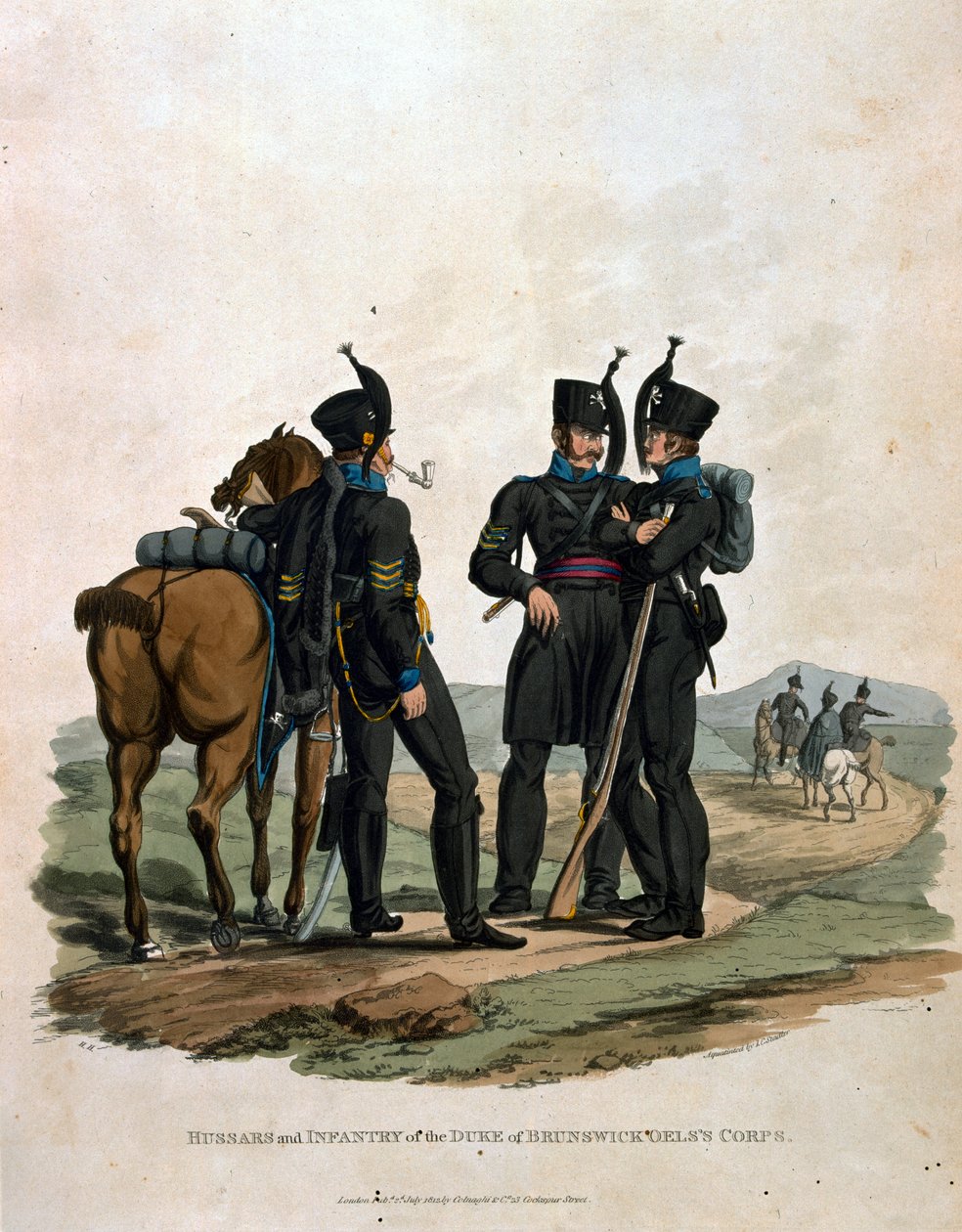 Hussards et infanterie du corps du duc de Brunswick Oels, tiré de 