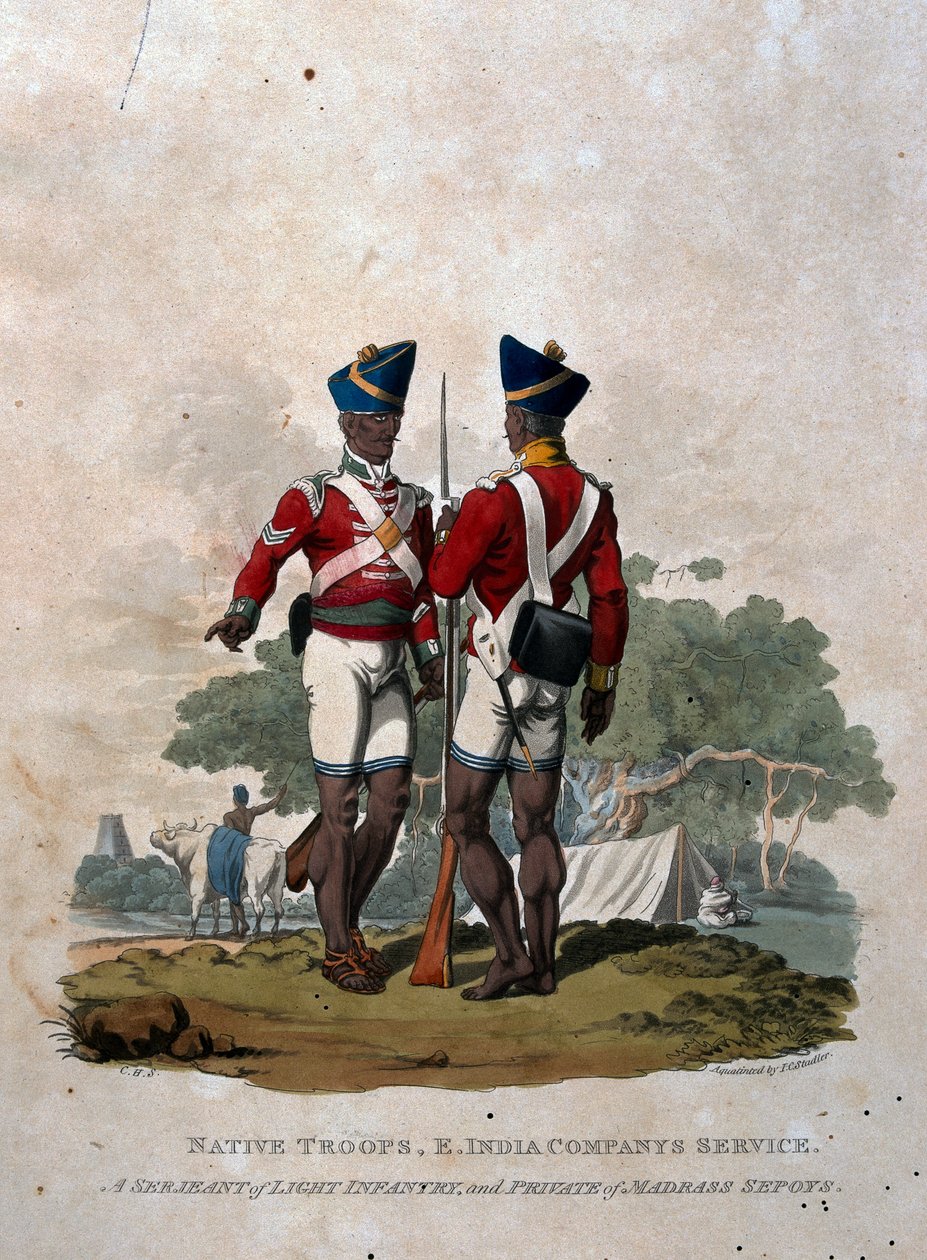 Troupes indigènes, service de la Compagnie des Indes orientales, un sergent d