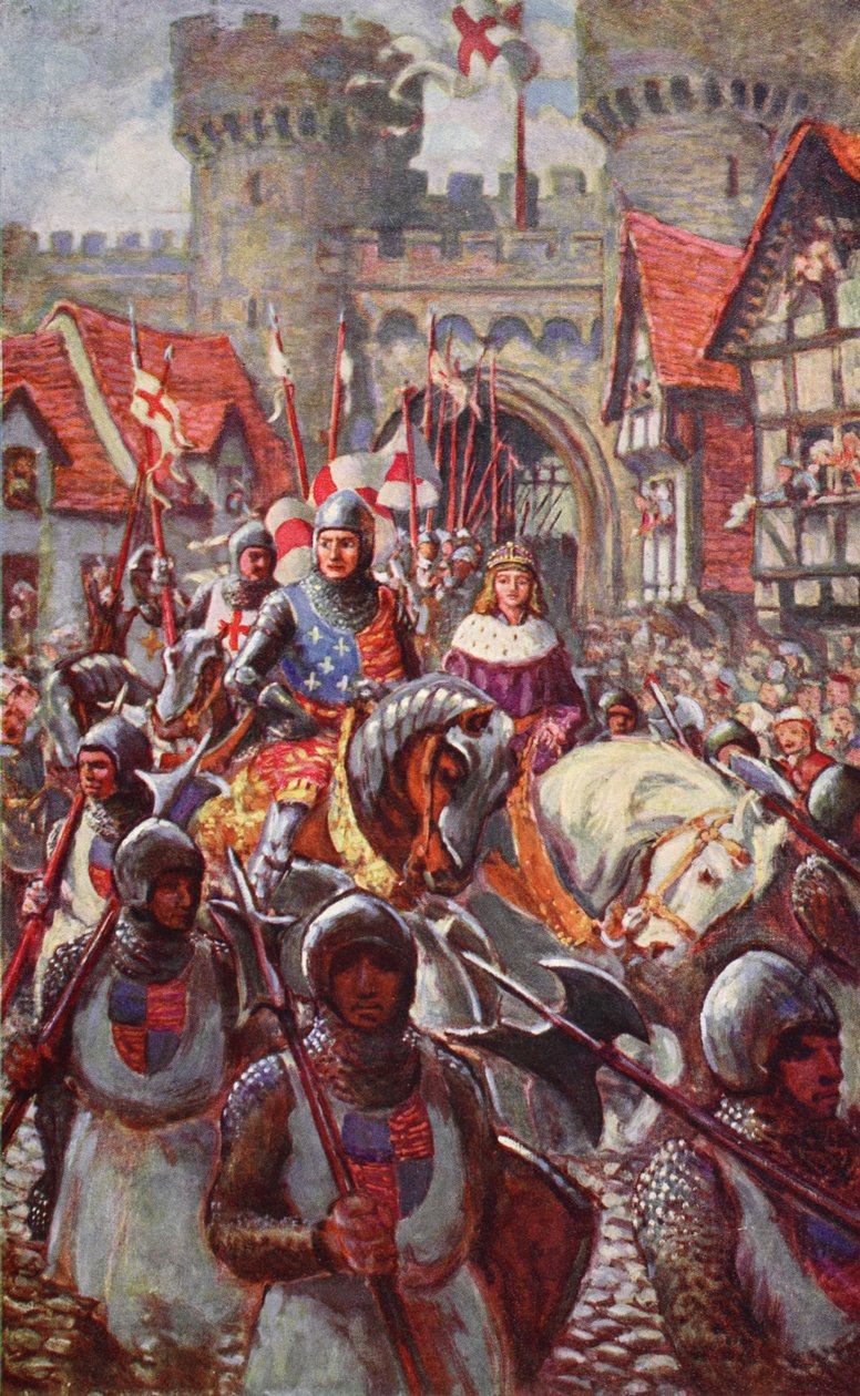 Édouard V entre à Londres avec le Duc Richard, 1483, illustration de 