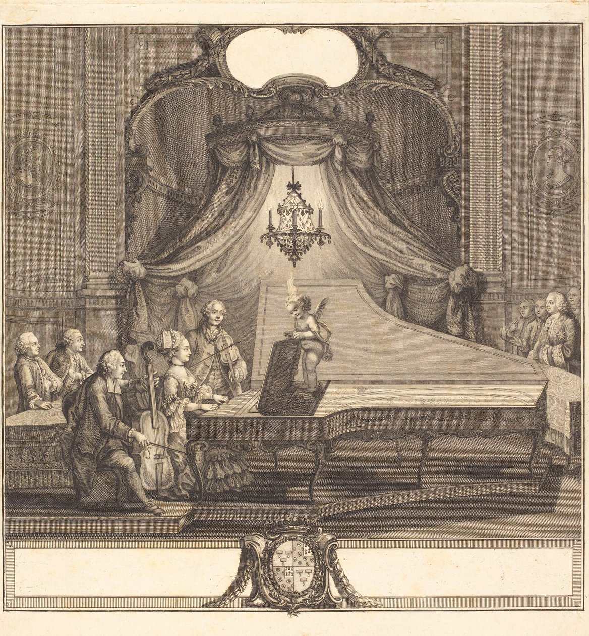 Le concert mécanique, gravure de Joseph de Longueil, 1769 - Charles Joseph Dominique Eisen