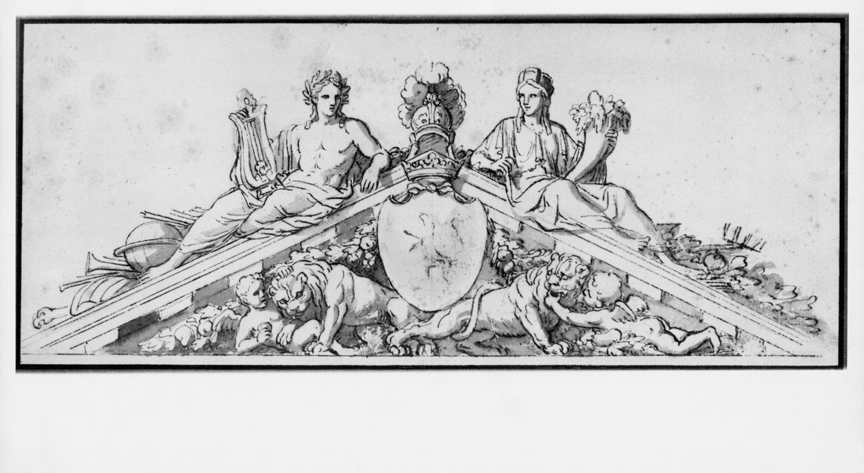 Projet pour le fronton du Château de Vaux-Le-Vicomte - Charles Le Brun