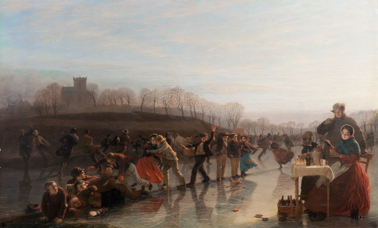 Glissade sur le Loch Linlithgow, 1858 - Charles Lees