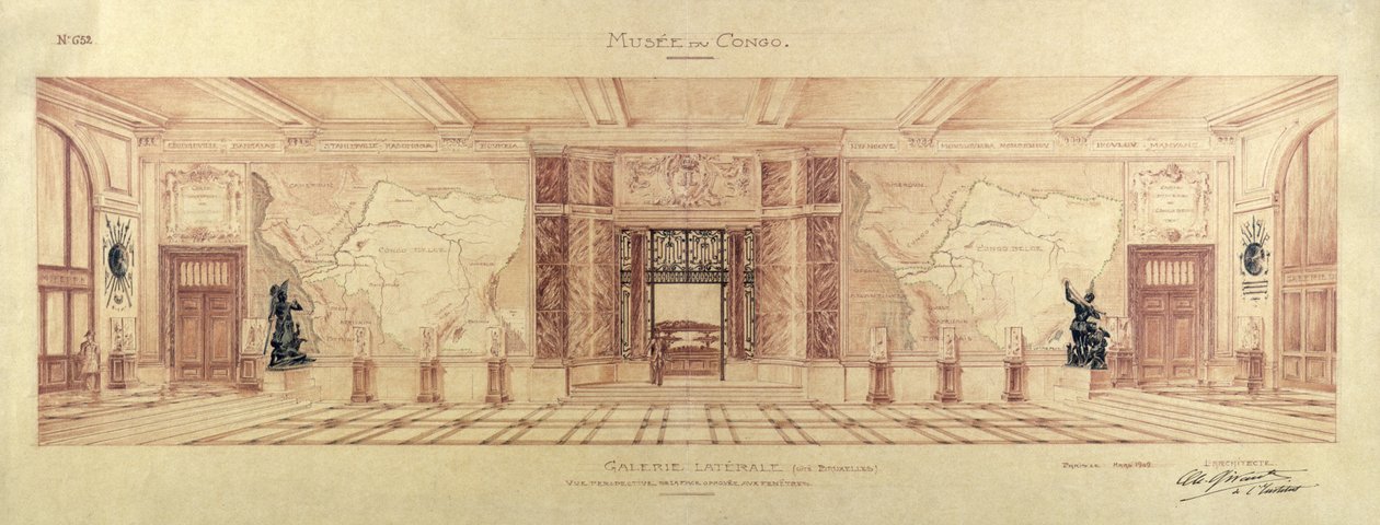 Galerie latérale du Musée du Congo à Tervueren, 1909 - Charles Louis Girault