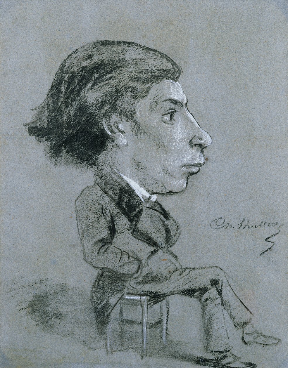 Portrait-charge, vers 1858 - Charles Marie Lhuillier