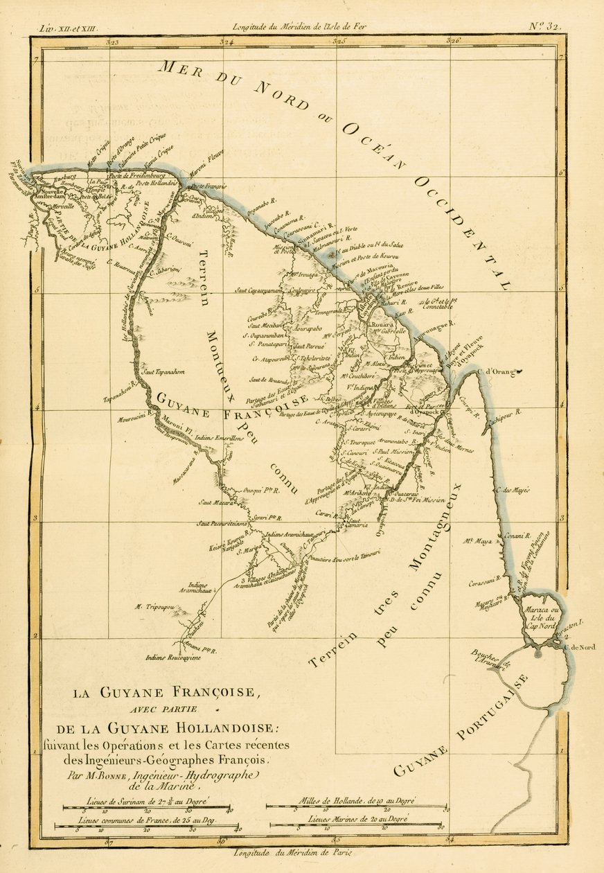 Guyane française, avec une partie de la Guyane néerlandaise, de 
