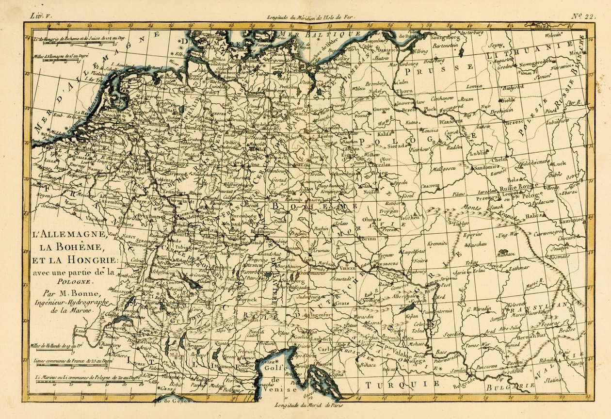 Allemagne, Bohême et Hongrie, avec une partie de la Pologne, de 