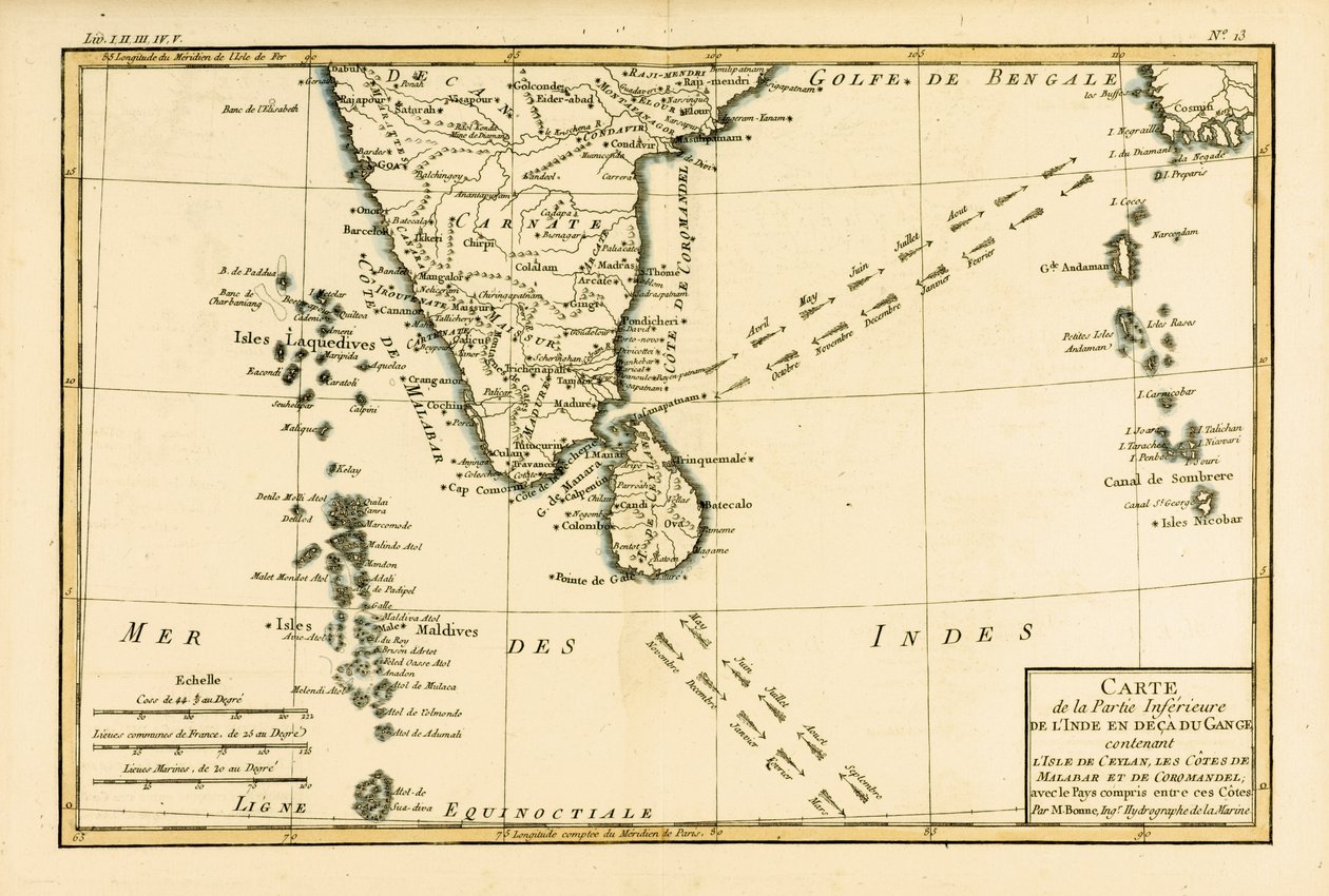 Inde du Sud et Ceylan, de 'Atlas de Toutes les Parties Connues du Globe ...