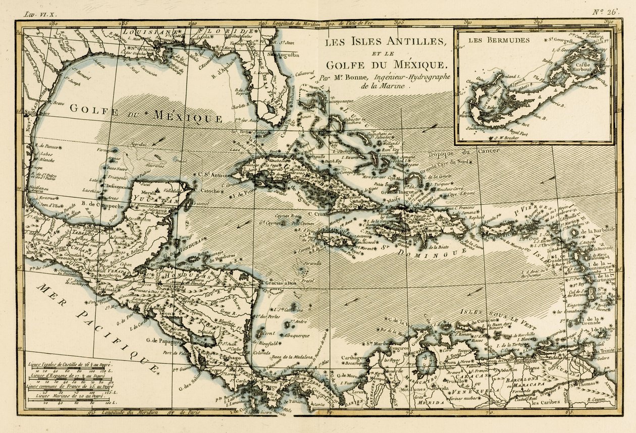 Les Antilles et le golfe du Mexique, de 