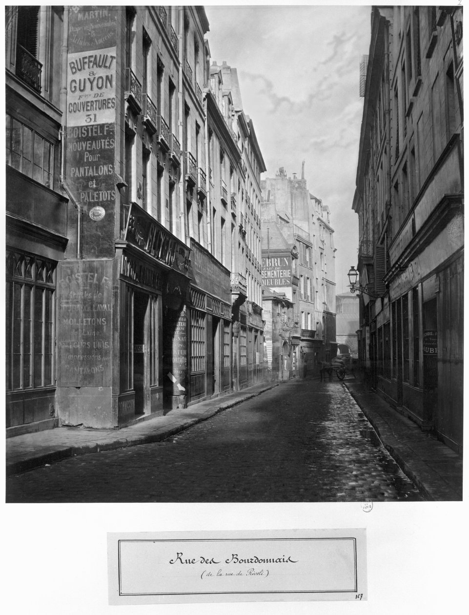 Rue des Bourdonnais (depuis la rue de Rivoli) Paris 1858-78 - Charles Marville