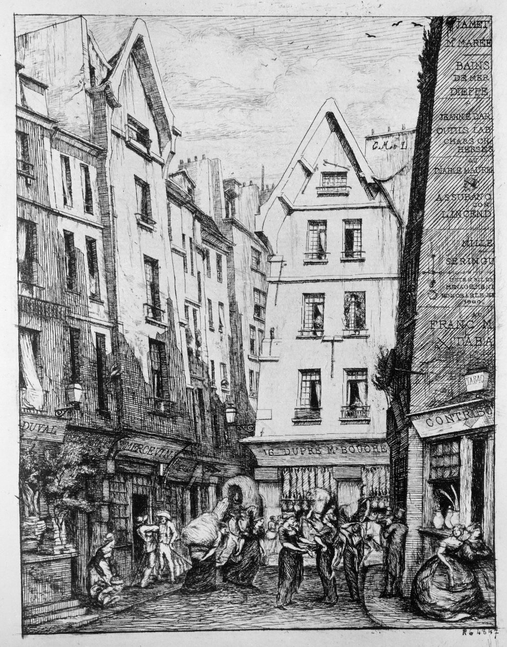 La rue Pirouette, 1860 - Charles Meryon