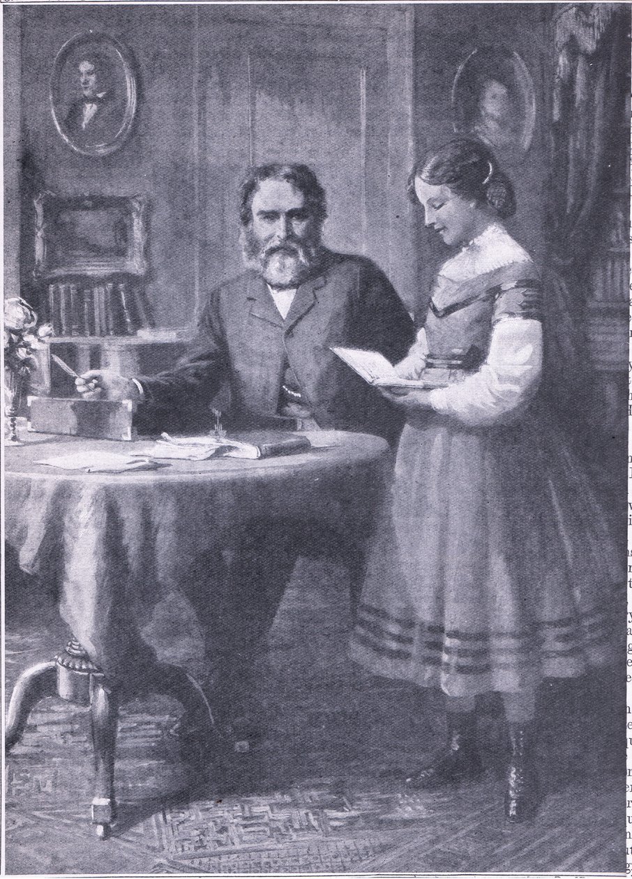 Le poète des enfants avec Edith : Longfellow avec sa fille - Charles Mills Sheldon