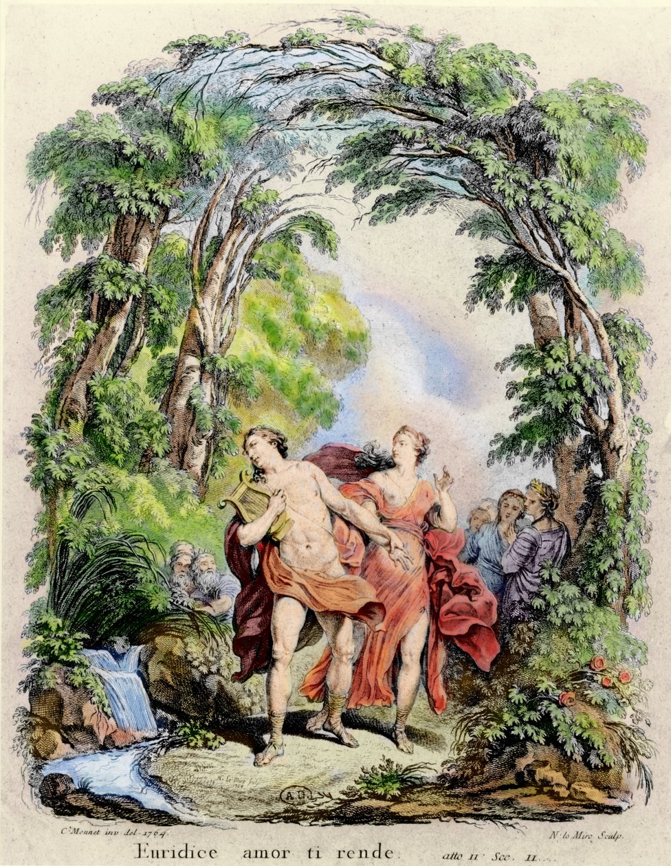 Orphée menant Eurydice hors des enfers, illustration pour l