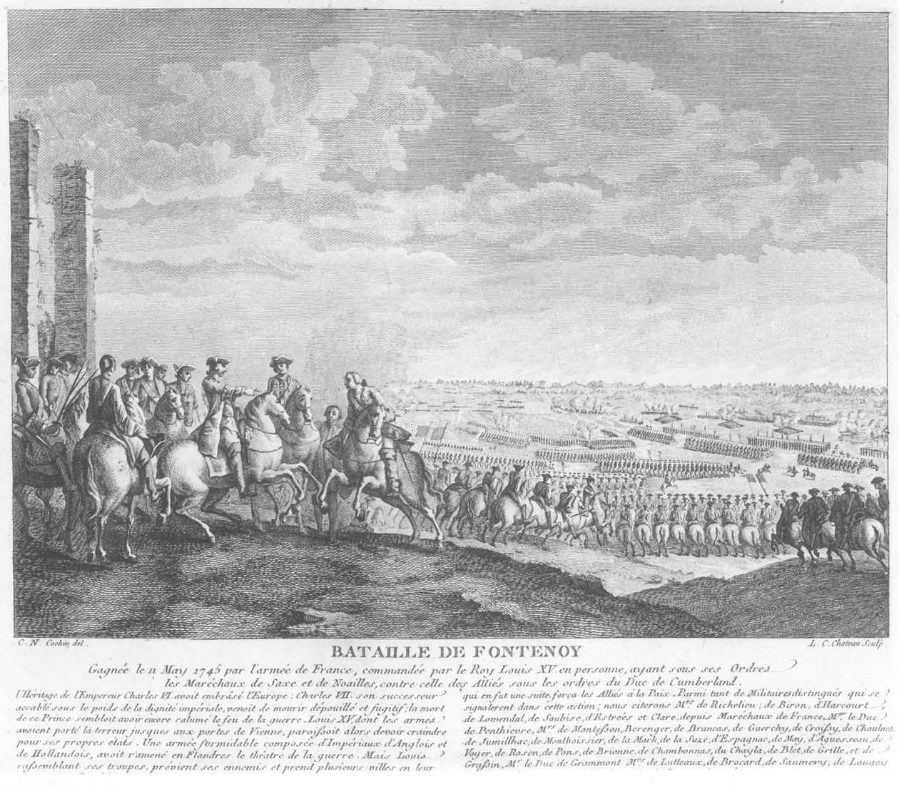 La bataille de Fontenoy, 11 mai 1745, 1828 - Charles Nicolas II Cochin