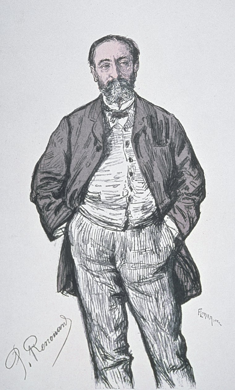 Portrait du compositeur et critique musical français Charles Camille Saint-Saëns (1835-1921), gravé par Florian de la série 
