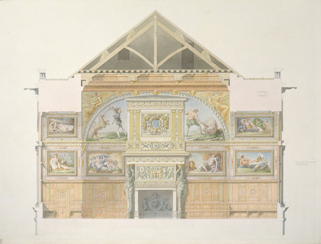 Élévation de la salle de bal à Fontainebleau, planche d