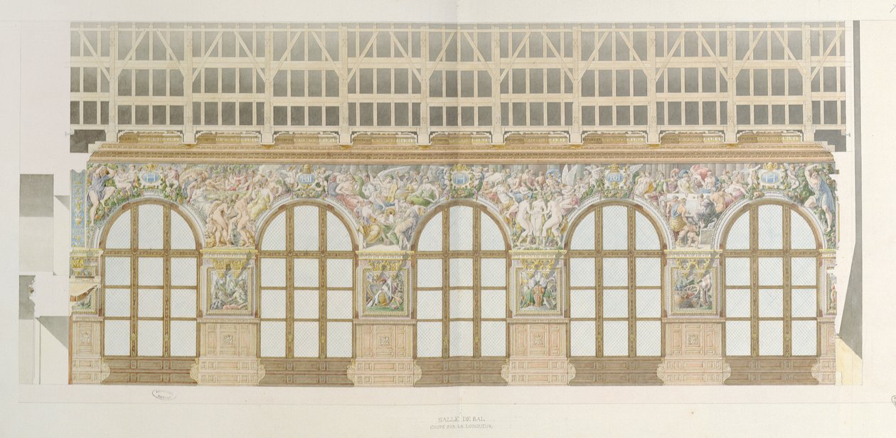 Ms 1014 Élévation de la salle de bal à Fontainebleau, planche d