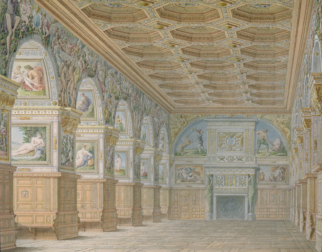 Ms 1014 La salle de bal à Fontainebleau, planche d