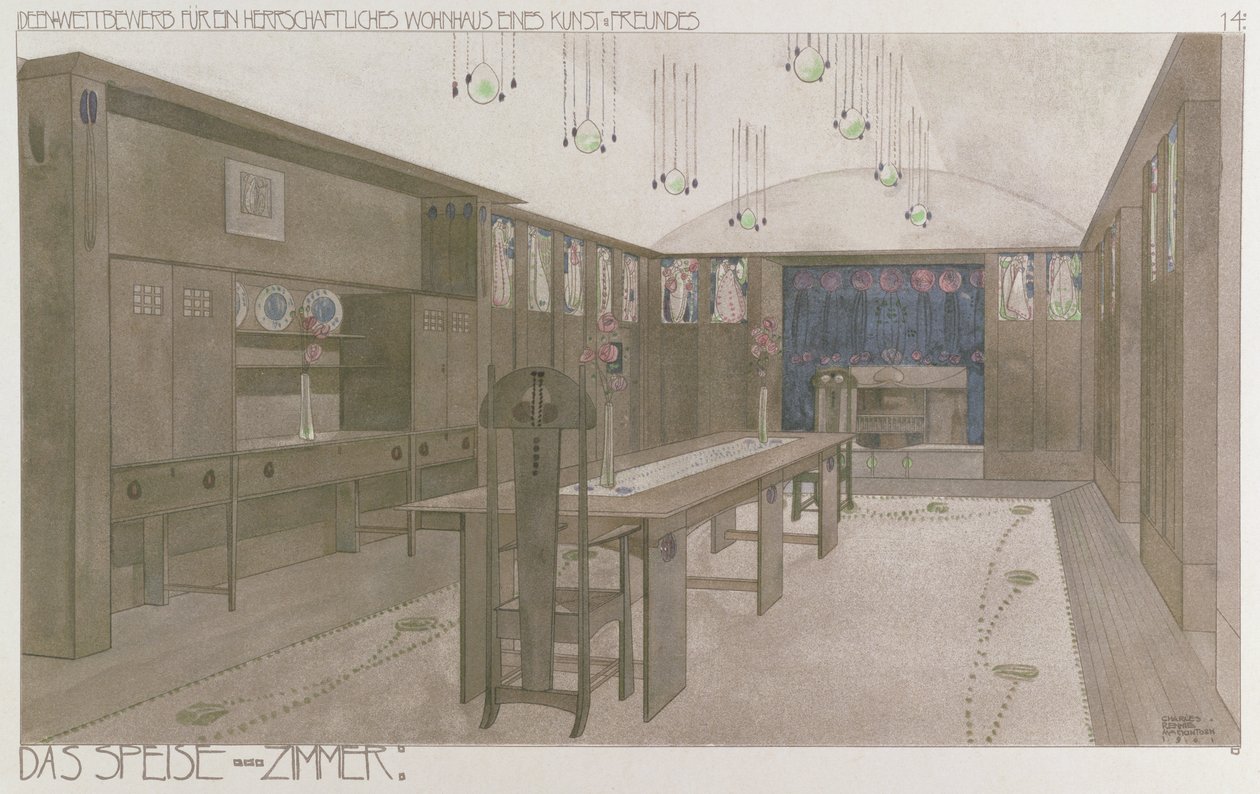 Conception pour une salle à manger, 1901 - Charles Rennie Mackintosh