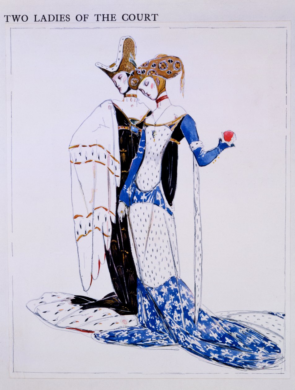 Costumes pour deux dames de la cour, personnages de 