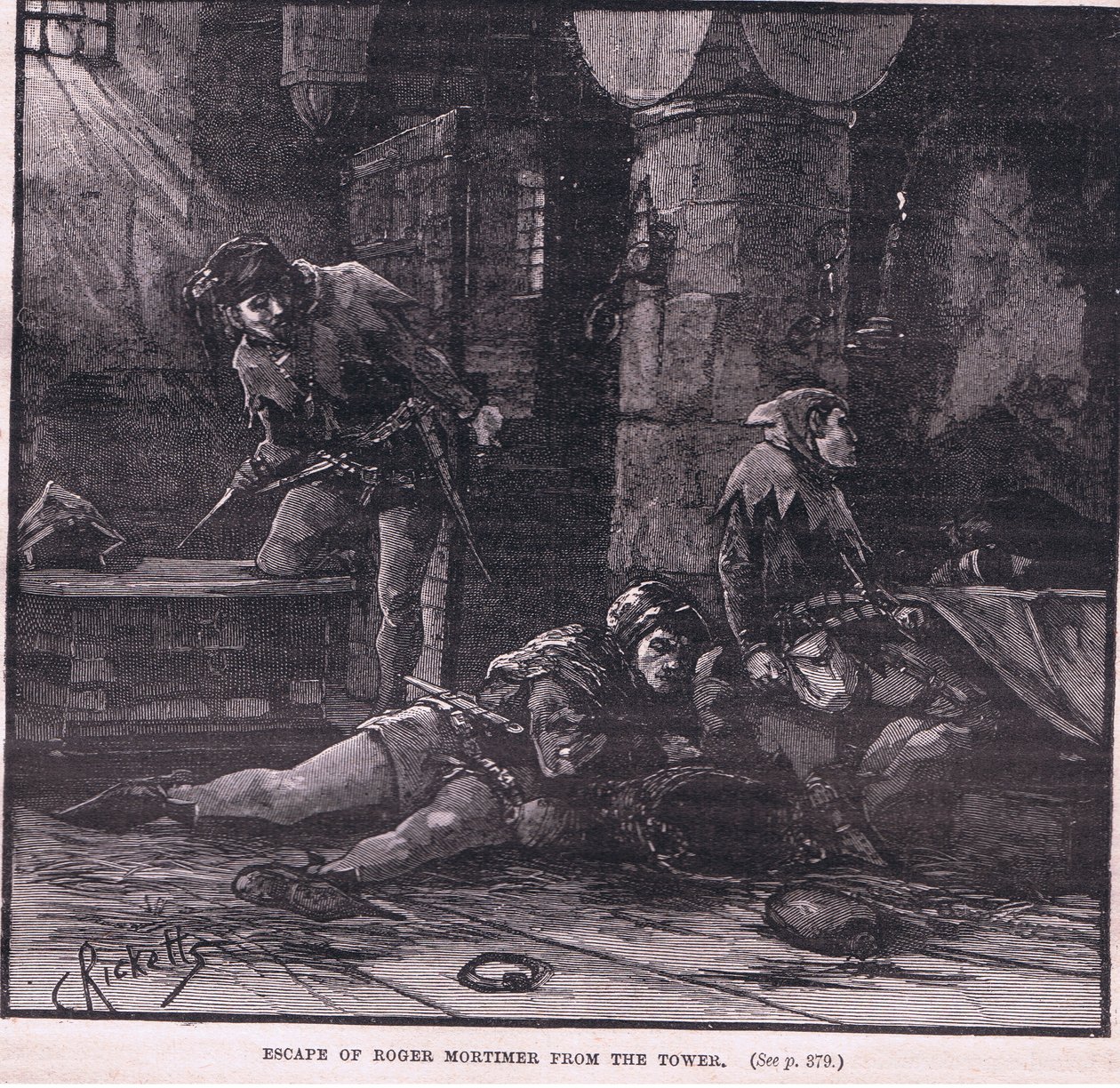 Évasion de Roger Mortimer de la Tour AD 1323 - Charles Ricketts