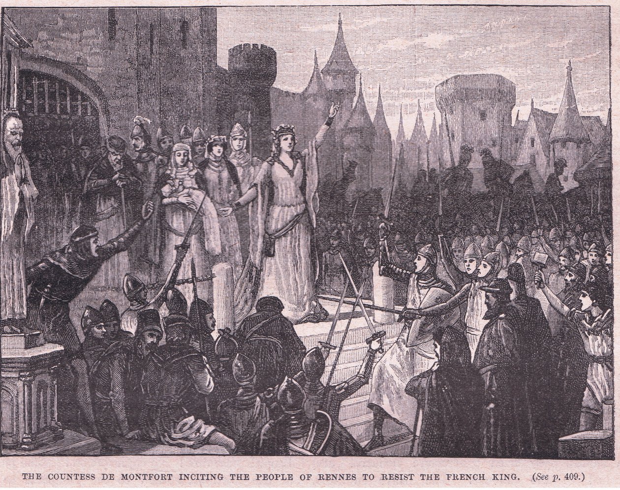 La comtesse de Montford incitant le peuple de Rennes à résister au roi de France AD 1341 - Charles Ricketts