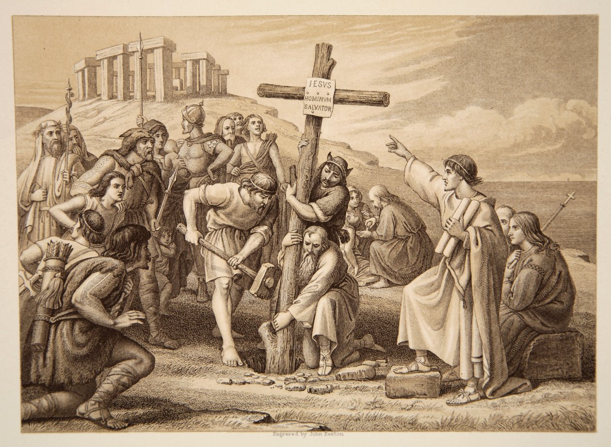 La première prédication du christianisme en Grande-Bretagne - Charles West Cope