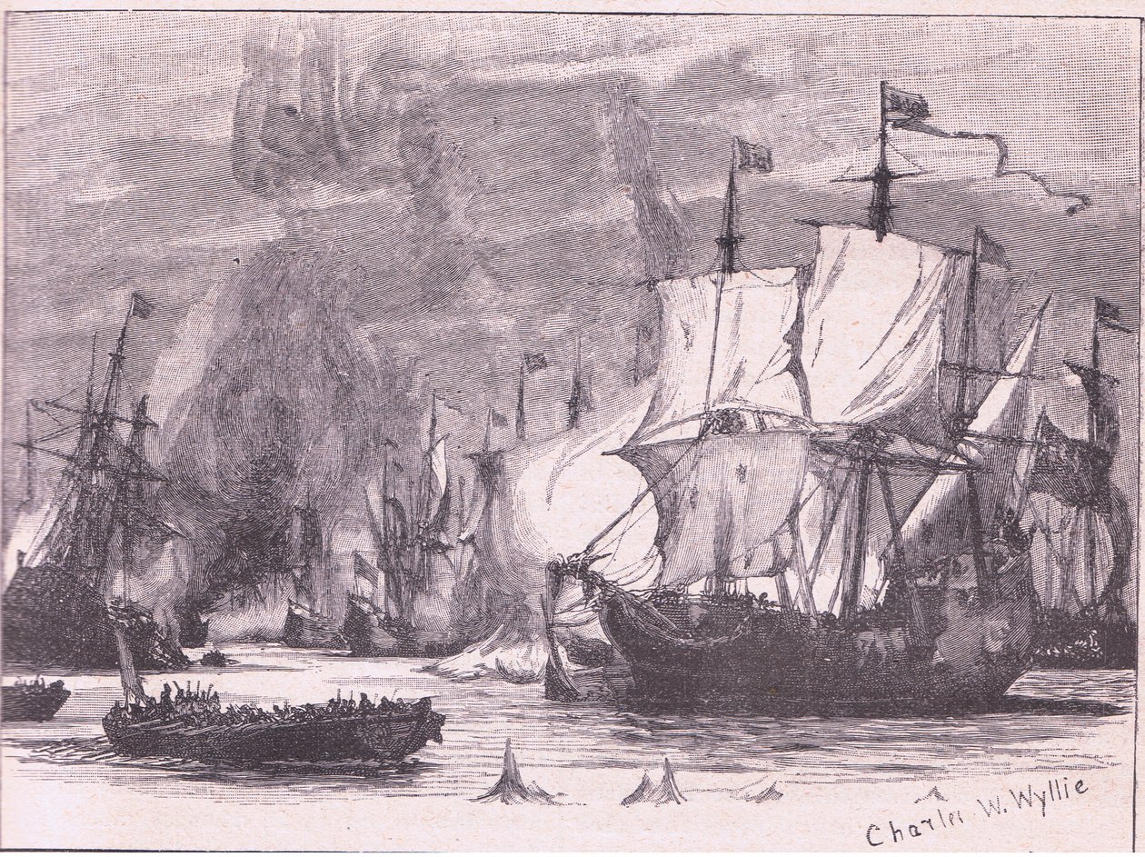 Combat naval au large du cap Passaro AD 1718 - Charles William Wyllie
