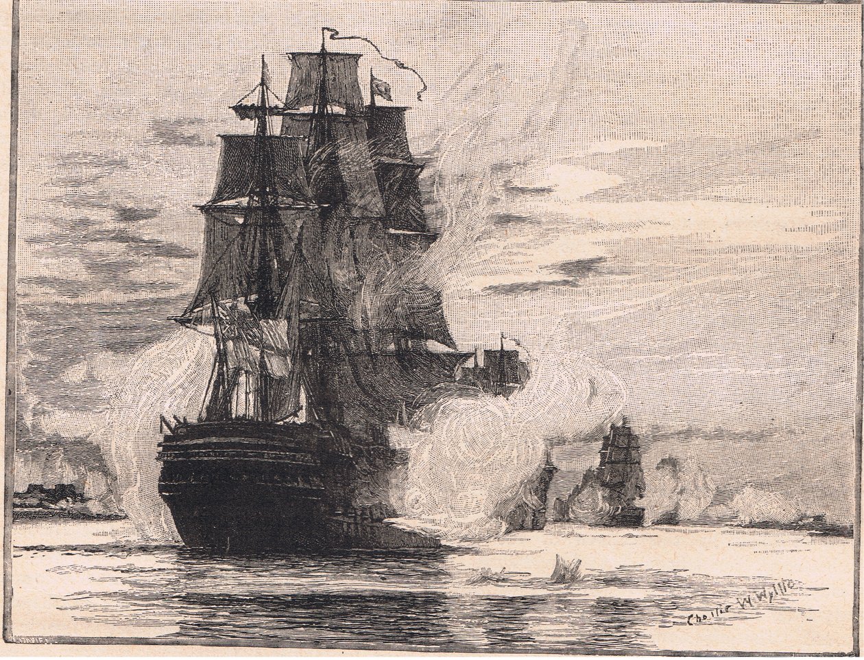La flotte britannique passant par les Dardanelles en 1807 - Charles William Wyllie