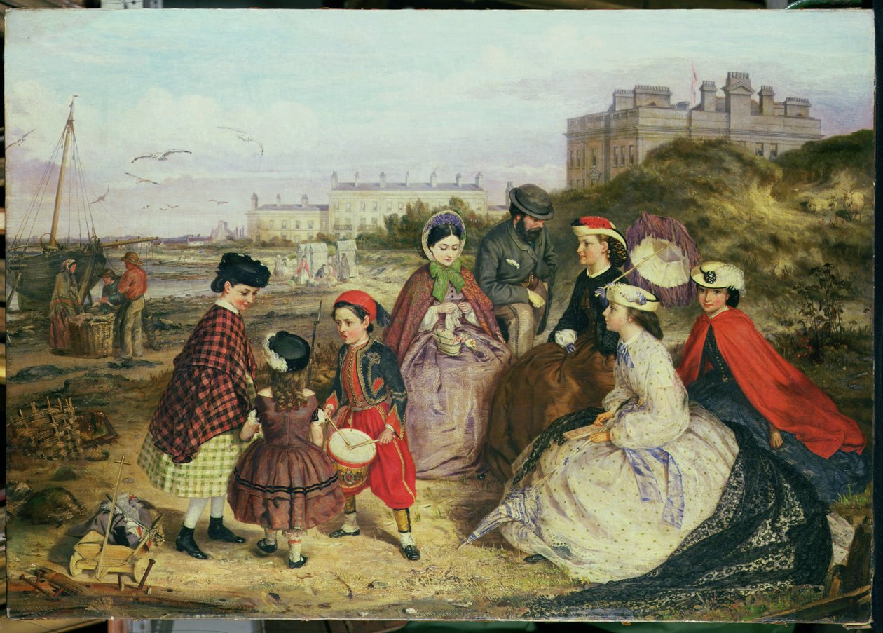Une famille victorienne au bord de la mer - Charles Wynne Nicholls