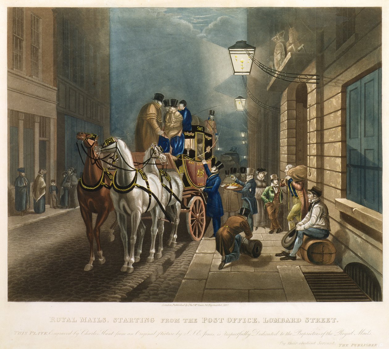 Départ des courriers royaux de la poste, rue Lombard - Charles Hunt