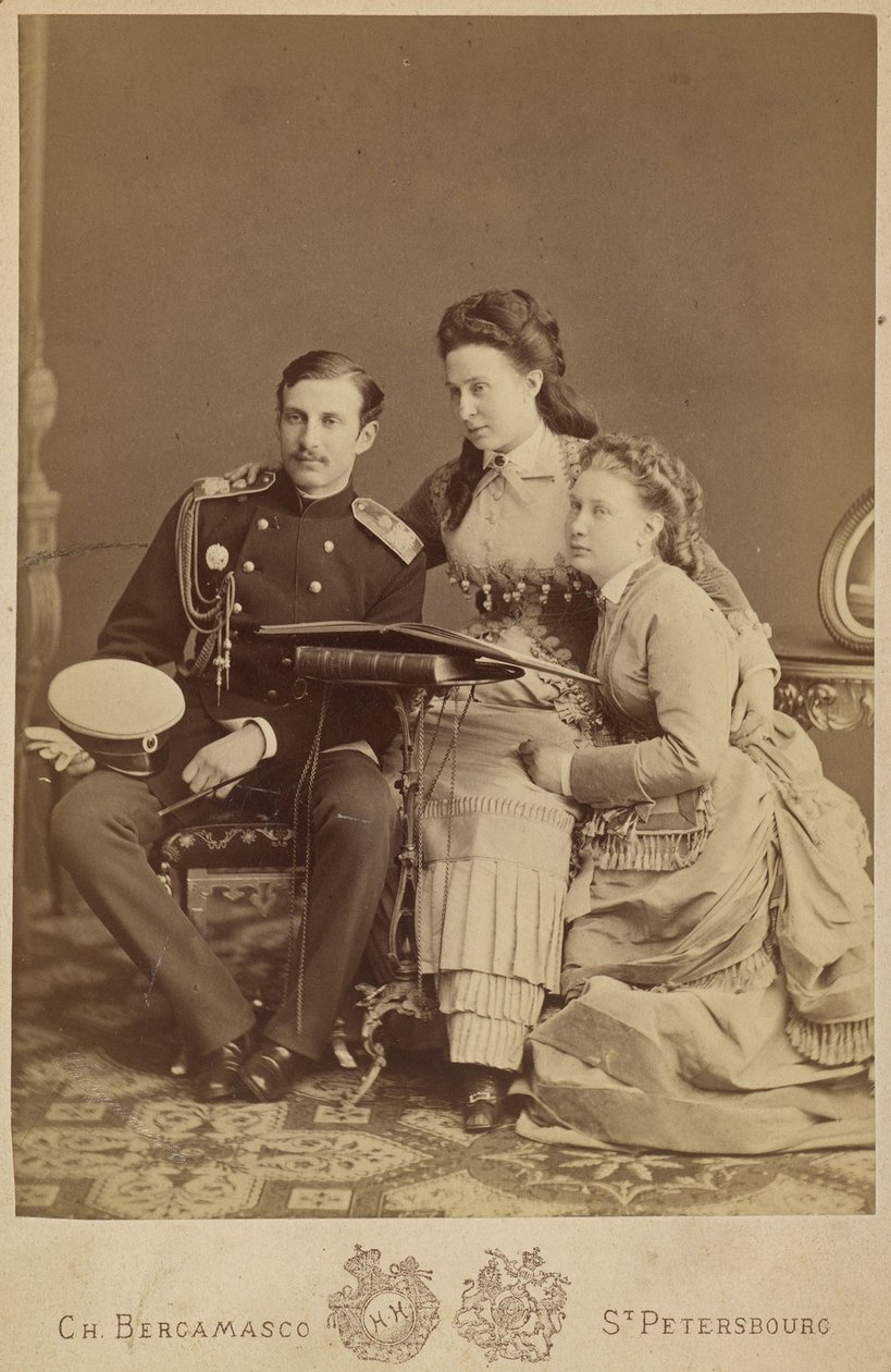 Grande-duchesse Alexandra Iossifovna, grand-duc Nicolas Constantinovitch et grande-duchesse Vera Constantinovna - Charles Bergamasco