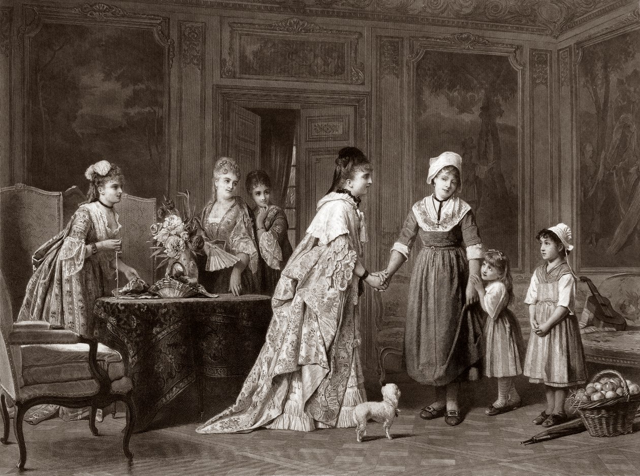 La visite du château - Charles (after) Baugniet