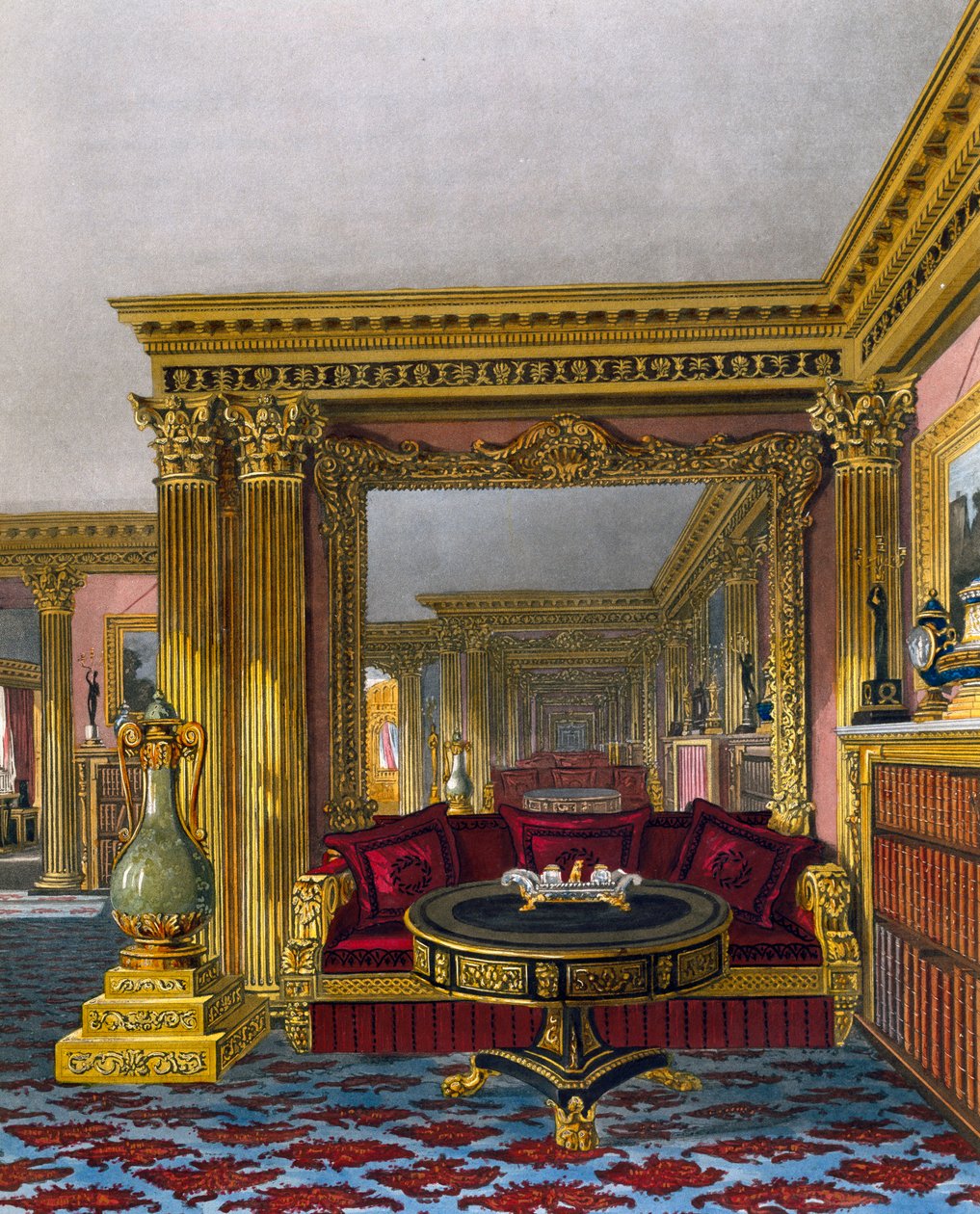 Salon doré, gravure de William James Bennett (1787-1844), d