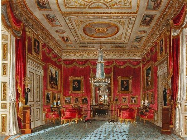 Le salon en satin rose, Carlton House, de 