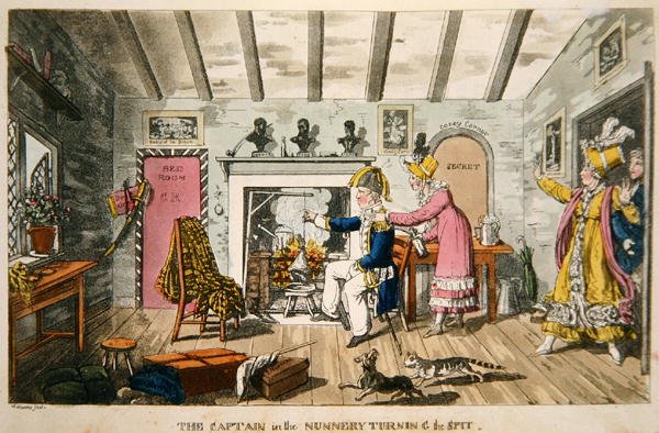 Le capitaine au couvent tournant la broche - Charles (c.1797 1850) (after) Williams
