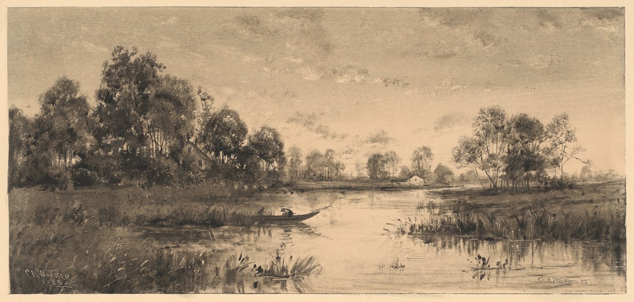 Soirée sur une Rivière avec un Batelier - Charles A. Walker