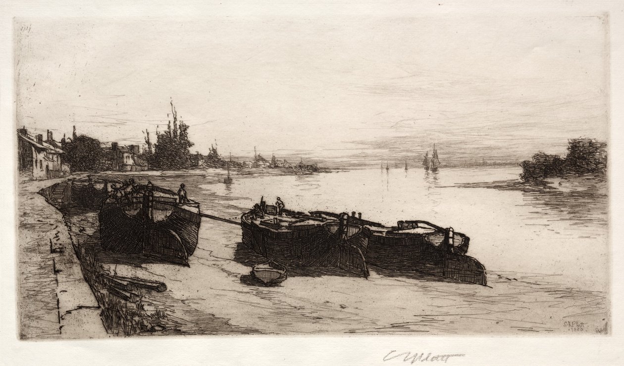 Bateaux de boue sur la Tamise, 1883 - Charles Adams Platt